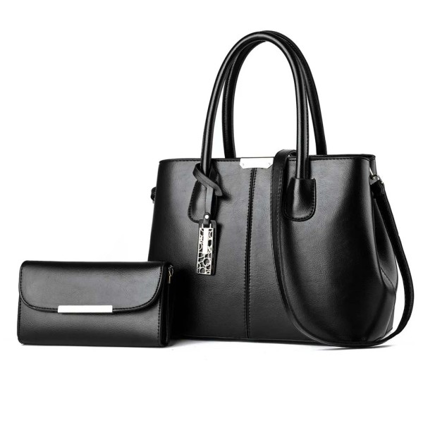 Solid Color Large Capacity Handbag Two-Piece Bag S...