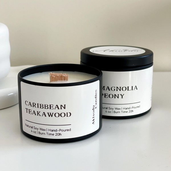 Wood Wick Candle 4 oz- Multiple Scents 