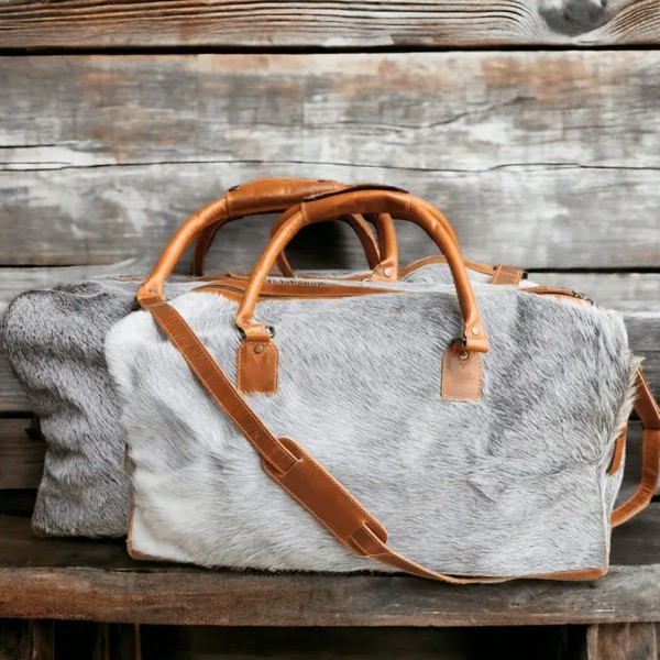 Limited Edition Grey/White Brazilian Genuine Cowhi...