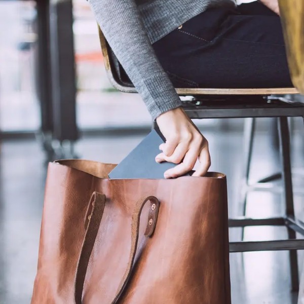Leather Simple Tote Bag For Women