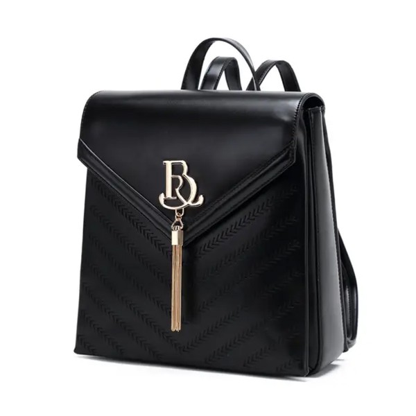 Brangio Italy Elegant Chevron Vegan Leather Backpa...