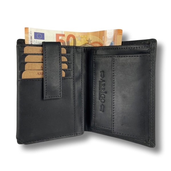 Men Wallet Buffalo Leather - Billfold - Rfid - Arr...